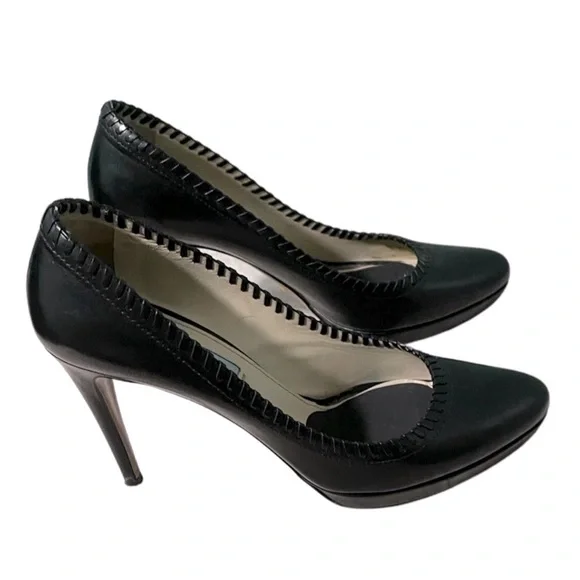 Prada Leather Stitch Pumps Classic Heels - Picture 2 of 6